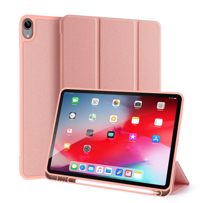 DUX DUCIS Domo Series Funda de cuero TPU + PU magnética con tapa horizontal con tres soportes plegables y ranura para bolígrafo y función de reposo / activación, For iPad Air 11 2025 / 2024 / 2022 / 2020 10.9