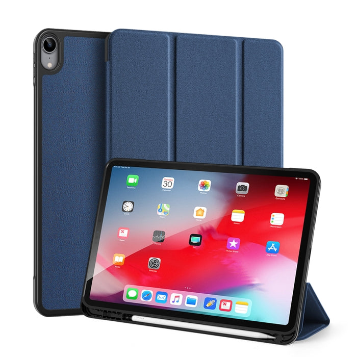DUX DUCIS Domo Series Funda de cuero TPU + PU magnética con tapa horizontal con tres soportes plegables y ranura para bolígrafo y función de reposo / activación, For iPad Air 11 2025 / 2024 / 2022 / 2020 10.9