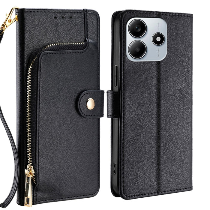 Funda de cuero para teléfono con cremallera, For Redmi A7 Pro 171mm / Poco C85x 5G, For Redmi Turbo 5 Max 5G / Poco X8 Pro Max 5G, For Redmi Turbo 5 5G / Poco X8 Pro 5G, For Redmi K90 Pro Max 5G / Poco F8 Ultra, For Redmi Note 15 Pro 4G Global 163.2mm ...