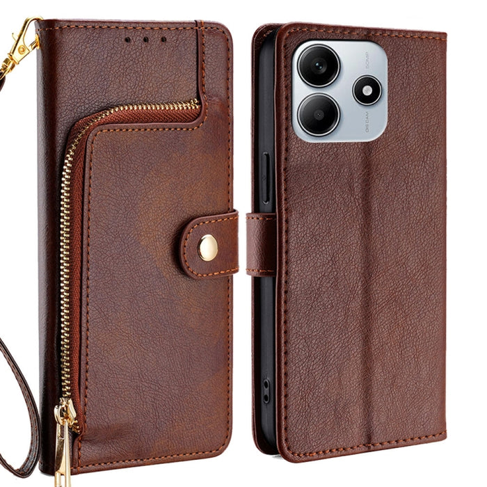 Funda de cuero para teléfono con cremallera, For Redmi A7 Pro 171mm / Poco C85x 5G, For Redmi Turbo 5 Max 5G / Poco X8 Pro Max 5G, For Redmi Turbo 5 5G / Poco X8 Pro 5G, For Redmi K90 Pro Max 5G / Poco F8 Ultra, For Redmi Note 15 Pro 4G Global 163.2mm ...