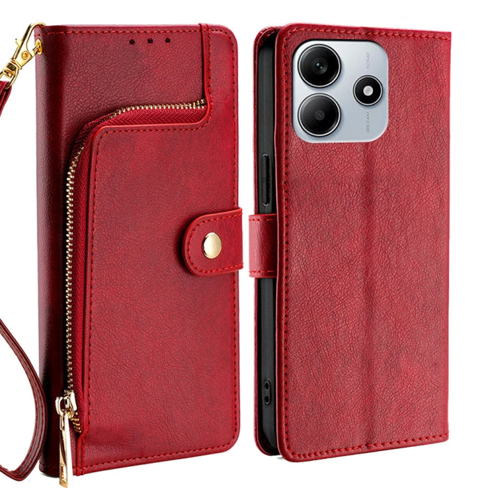 Funda de cuero para teléfono con cremallera, For Redmi A7 Pro 171mm / Poco C85x 5G, For Redmi Turbo 5 Max 5G / Poco X8 Pro Max 5G, For Redmi Turbo 5 5G / Poco X8 Pro 5G, For Redmi K90 Pro Max 5G / Poco F8 Ultra, For Redmi Note 15 Pro 4G Global 163.2mm ...
