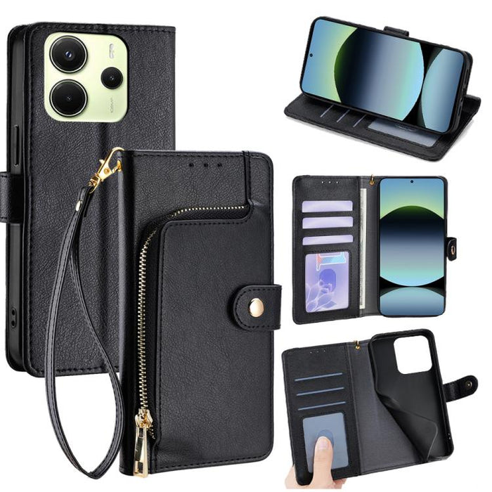 Funda de cuero para teléfono con cremallera, For Redmi A7 Pro 171mm / Poco C85x 5G, For Redmi Turbo 5 Max 5G / Poco X8 Pro Max 5G, For Redmi Turbo 5 5G / Poco X8 Pro 5G, For Redmi K90 Pro Max 5G / Poco F8 Ultra, For Redmi Note 15 Pro 4G Global 163.2mm ...