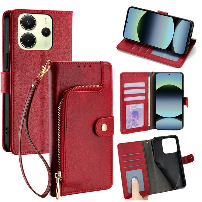 Funda de cuero para teléfono con cremallera, For Redmi A7 Pro 171mm / Poco C85x 5G, For Redmi Turbo 5 Max 5G / Poco X8 Pro Max 5G, For Redmi Turbo 5 5G / Poco X8 Pro 5G, For Redmi K90 Pro Max 5G / Poco F8 Ultra, For Redmi Note 15 Pro 4G Global 163.2mm ...