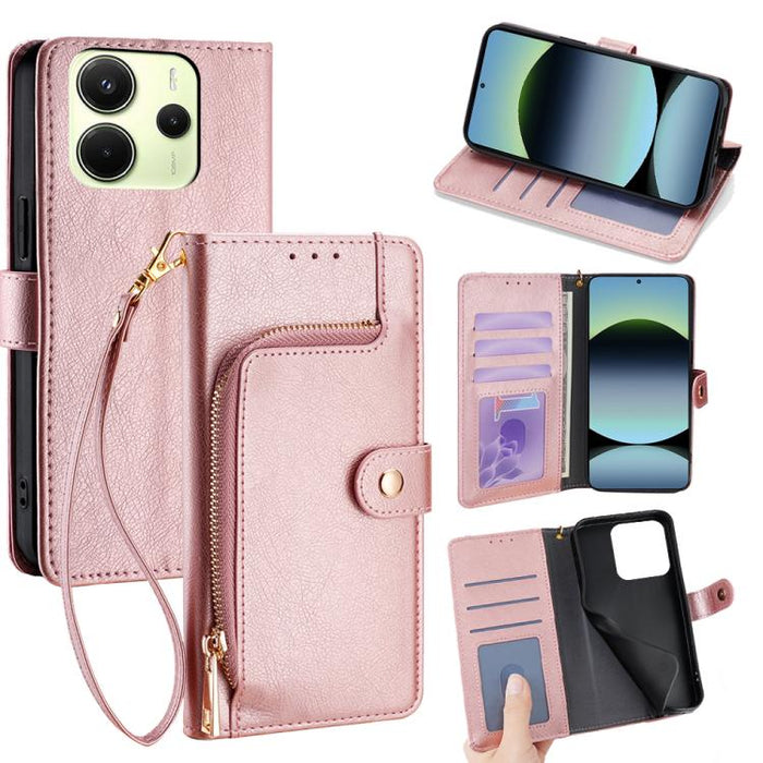 Funda de cuero para teléfono con cremallera, For Redmi A7 Pro 171mm / Poco C85x 5G, For Redmi Turbo 5 Max 5G / Poco X8 Pro Max 5G, For Redmi Turbo 5 5G / Poco X8 Pro 5G, For Redmi K90 Pro Max 5G / Poco F8 Ultra, For Redmi Note 15 Pro 4G Global 163.2mm ...