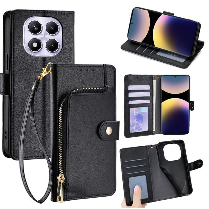 Funda de cuero para teléfono con cremallera, For Redmi A7 Pro 171mm / Poco C85x 5G, For Redmi Turbo 5 Max 5G / Poco X8 Pro Max 5G, For Redmi Turbo 5 5G / Poco X8 Pro 5G, For Redmi K90 Pro Max 5G / Poco F8 Ultra, For Redmi Note 15 Pro 4G Global 163.2mm ...