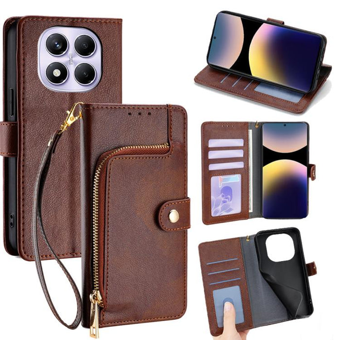 Funda de cuero para teléfono con cremallera, For Redmi A7 Pro 171mm / Poco C85x 5G, For Redmi Turbo 5 Max 5G / Poco X8 Pro Max 5G, For Redmi Turbo 5 5G / Poco X8 Pro 5G, For Redmi K90 Pro Max 5G / Poco F8 Ultra, For Redmi Note 15 Pro 4G Global 163.2mm ...