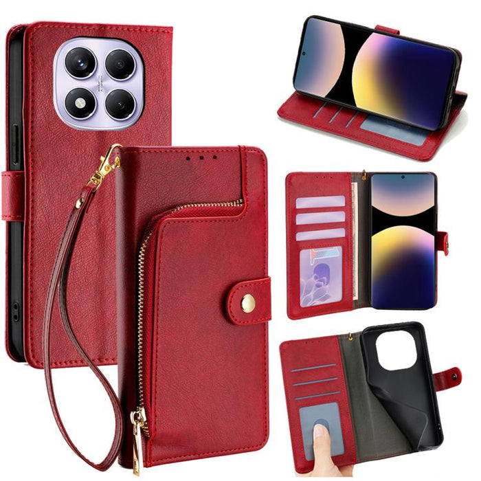 Funda de cuero para teléfono con cremallera, For Redmi A7 Pro 171mm / Poco C85x 5G, For Redmi Turbo 5 Max 5G / Poco X8 Pro Max 5G, For Redmi Turbo 5 5G / Poco X8 Pro 5G, For Redmi K90 Pro Max 5G / Poco F8 Ultra, For Redmi Note 15 Pro 4G Global 163.2mm ...