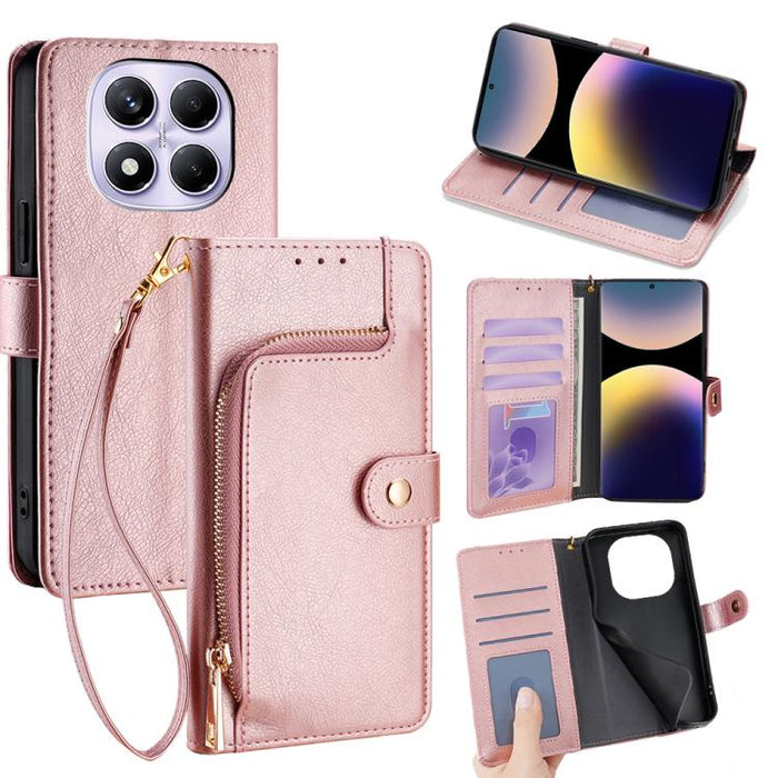 Funda de cuero para teléfono con cremallera, For Redmi A7 Pro 171mm / Poco C85x 5G, For Redmi Turbo 5 Max 5G / Poco X8 Pro Max 5G, For Redmi Turbo 5 5G / Poco X8 Pro 5G, For Redmi K90 Pro Max 5G / Poco F8 Ultra, For Redmi Note 15 Pro 4G Global 163.2mm ...