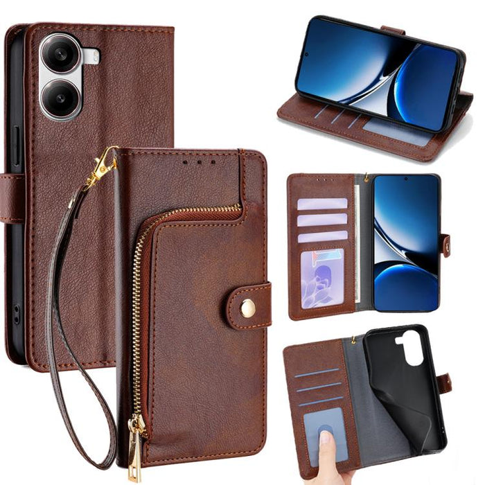 Funda de cuero para teléfono con cremallera, For Redmi A7 Pro 171mm / Poco C85x 5G, For Redmi Turbo 5 Max 5G / Poco X8 Pro Max 5G, For Redmi Turbo 5 5G / Poco X8 Pro 5G, For Redmi K90 Pro Max 5G / Poco F8 Ultra, For Redmi Note 15 Pro 4G Global 163.2mm ...