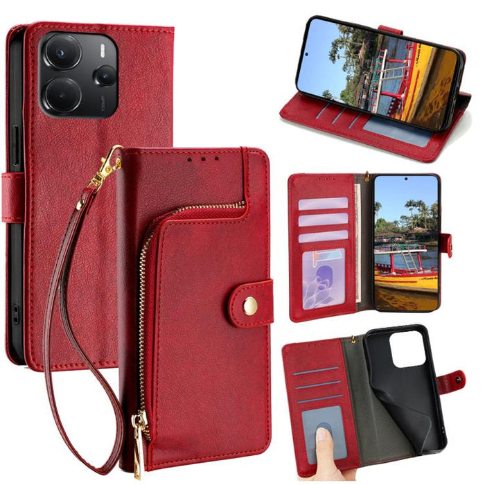 Funda de cuero para teléfono con cremallera, For Redmi A7 Pro 171mm / Poco C85x 5G, For Redmi Turbo 5 Max 5G / Poco X8 Pro Max 5G, For Redmi Turbo 5 5G / Poco X8 Pro 5G, For Redmi K90 Pro Max 5G / Poco F8 Ultra, For Redmi Note 15 Pro 4G Global 163.2mm ...
