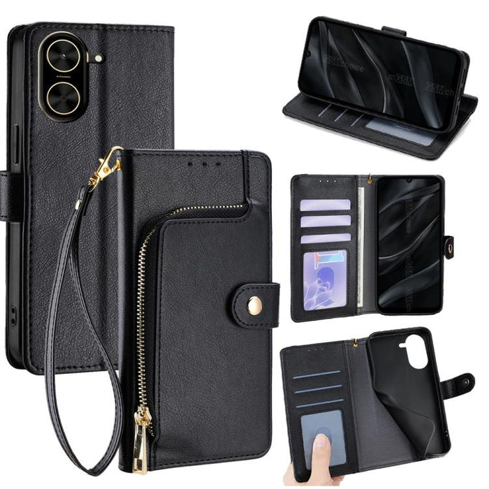 Funda de cuero para teléfono con cremallera, For Redmi A7 Pro 171mm / Poco C85x 5G, For Redmi Turbo 5 Max 5G / Poco X8 Pro Max 5G, For Redmi Turbo 5 5G / Poco X8 Pro 5G, For Redmi K90 Pro Max 5G / Poco F8 Ultra, For Redmi Note 15 Pro 4G Global 163.2mm ...