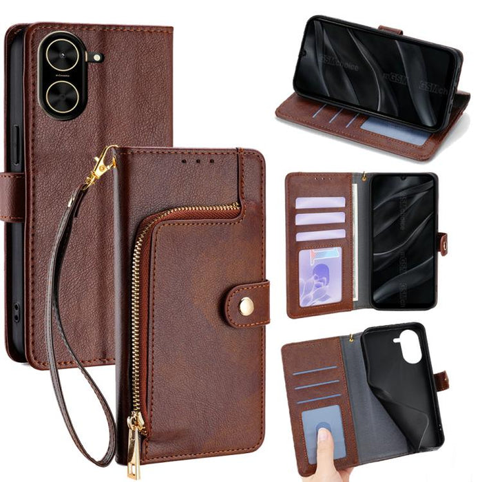 Funda de cuero para teléfono con cremallera, For Redmi A7 Pro 171mm / Poco C85x 5G, For Redmi Turbo 5 Max 5G / Poco X8 Pro Max 5G, For Redmi Turbo 5 5G / Poco X8 Pro 5G, For Redmi K90 Pro Max 5G / Poco F8 Ultra, For Redmi Note 15 Pro 4G Global 163.2mm ...