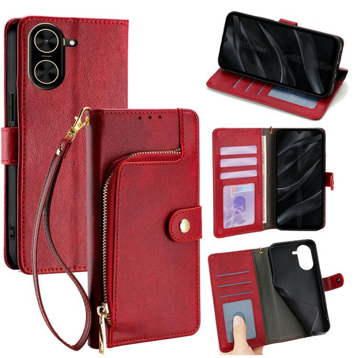 Funda de cuero para teléfono con cremallera, For Redmi A7 Pro 171mm / Poco C85x 5G, For Redmi Turbo 5 Max 5G / Poco X8 Pro Max 5G, For Redmi Turbo 5 5G / Poco X8 Pro 5G, For Redmi K90 Pro Max 5G / Poco F8 Ultra, For Redmi Note 15 Pro 4G Global 163.2mm ...