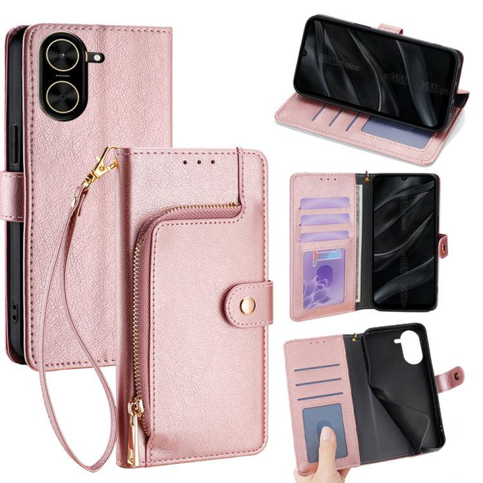 Funda de cuero para teléfono con cremallera, For Redmi A7 Pro 171mm / Poco C85x 5G, For Redmi Turbo 5 Max 5G / Poco X8 Pro Max 5G, For Redmi Turbo 5 5G / Poco X8 Pro 5G, For Redmi K90 Pro Max 5G / Poco F8 Ultra, For Redmi Note 15 Pro 4G Global 163.2mm ...