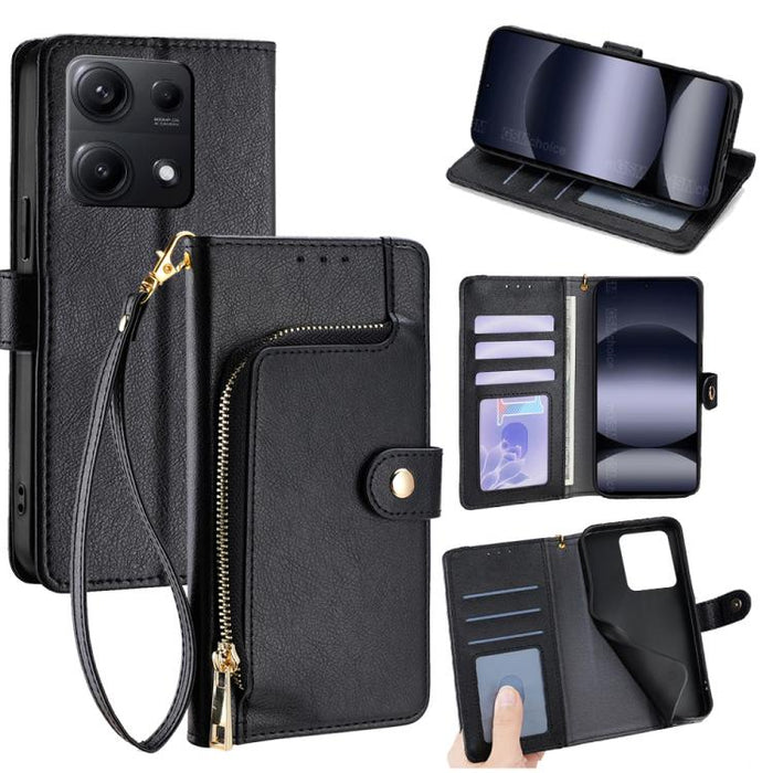 Funda de cuero para teléfono con cremallera, For Redmi A7 Pro 171mm / Poco C85x 5G, For Redmi Turbo 5 Max 5G / Poco X8 Pro Max 5G, For Redmi Turbo 5 5G / Poco X8 Pro 5G, For Redmi K90 Pro Max 5G / Poco F8 Ultra, For Redmi Note 15 Pro 4G Global 163.2mm ...