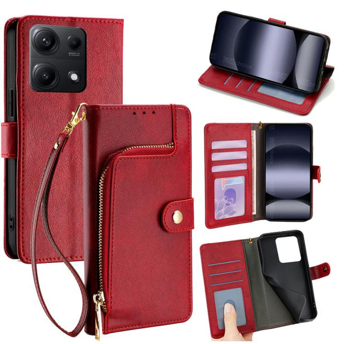 Funda de cuero para teléfono con cremallera, For Redmi A7 Pro 171mm / Poco C85x 5G, For Redmi Turbo 5 Max 5G / Poco X8 Pro Max 5G, For Redmi Turbo 5 5G / Poco X8 Pro 5G, For Redmi K90 Pro Max 5G / Poco F8 Ultra, For Redmi Note 15 Pro 4G Global 163.2mm ...