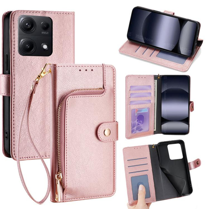 Funda de cuero para teléfono con cremallera, For Redmi A7 Pro 171mm / Poco C85x 5G, For Redmi Turbo 5 Max 5G / Poco X8 Pro Max 5G, For Redmi Turbo 5 5G / Poco X8 Pro 5G, For Redmi K90 Pro Max 5G / Poco F8 Ultra, For Redmi Note 15 Pro 4G Global 163.2mm ...