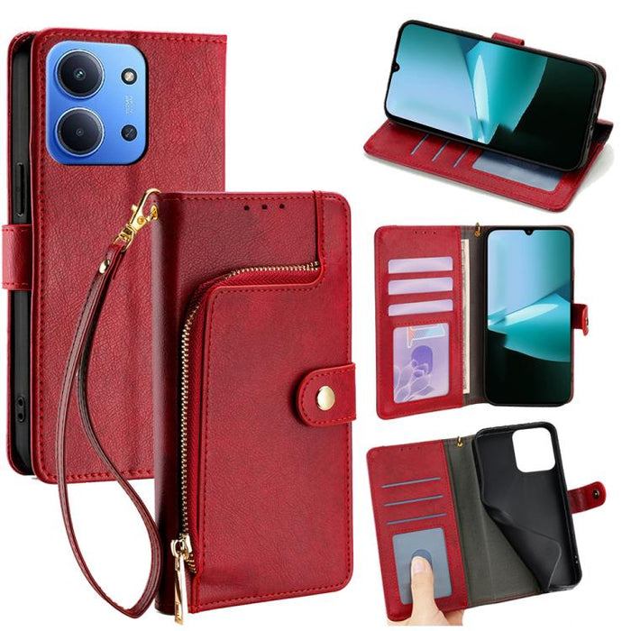 Funda de cuero para teléfono con cremallera, For Redmi A7 Pro 171mm / Poco C85x 5G, For Redmi Turbo 5 Max 5G / Poco X8 Pro Max 5G, For Redmi Turbo 5 5G / Poco X8 Pro 5G, For Redmi K90 Pro Max 5G / Poco F8 Ultra, For Redmi Note 15 Pro 4G Global 163.2mm ...