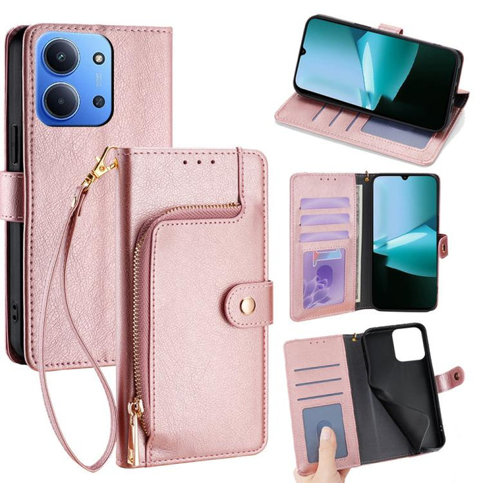 Funda de cuero para teléfono con cremallera, For Redmi A7 Pro 171mm / Poco C85x 5G, For Redmi Turbo 5 Max 5G / Poco X8 Pro Max 5G, For Redmi Turbo 5 5G / Poco X8 Pro 5G, For Redmi K90 Pro Max 5G / Poco F8 Ultra, For Redmi Note 15 Pro 4G Global 163.2mm ...