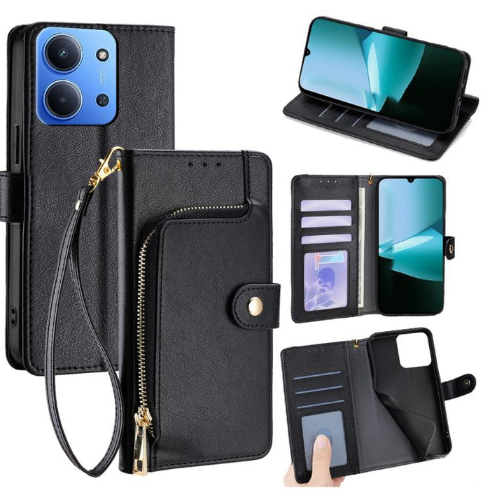 Funda de cuero para teléfono con cremallera, For Redmi A7 Pro 171mm / Poco C85x 5G, For Redmi Turbo 5 Max 5G / Poco X8 Pro Max 5G, For Redmi Turbo 5 5G / Poco X8 Pro 5G, For Redmi K90 Pro Max 5G / Poco F8 Ultra, For Redmi Note 15 Pro 4G Global 163.2mm ...