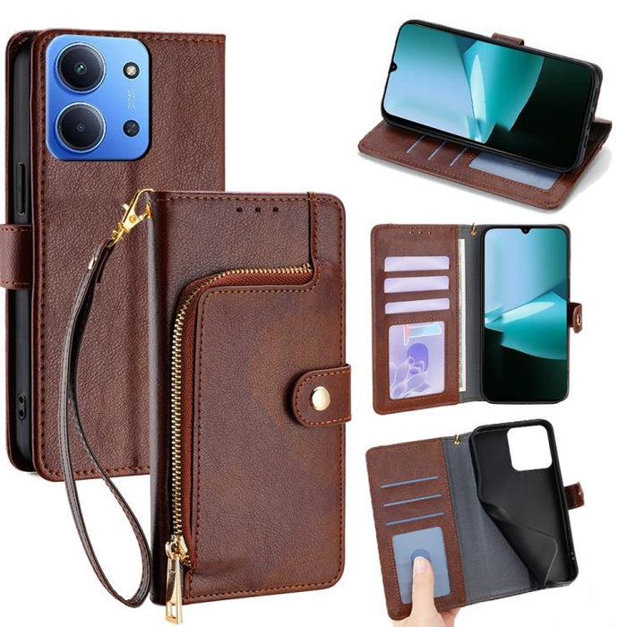 Funda de cuero para teléfono con cremallera, For Redmi A7 Pro 171mm / Poco C85x 5G, For Redmi Turbo 5 Max 5G / Poco X8 Pro Max 5G, For Redmi Turbo 5 5G / Poco X8 Pro 5G, For Redmi K90 Pro Max 5G / Poco F8 Ultra, For Redmi Note 15 Pro 4G Global 163.2mm ...