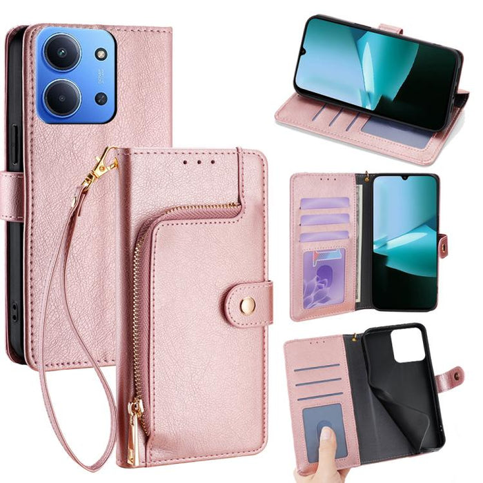 Funda de cuero para teléfono con cremallera, For Redmi A7 Pro 171mm / Poco C85x 5G, For Redmi Turbo 5 Max 5G / Poco X8 Pro Max 5G, For Redmi Turbo 5 5G / Poco X8 Pro 5G, For Redmi K90 Pro Max 5G / Poco F8 Ultra, For Redmi Note 15 Pro 4G Global 163.2mm ...