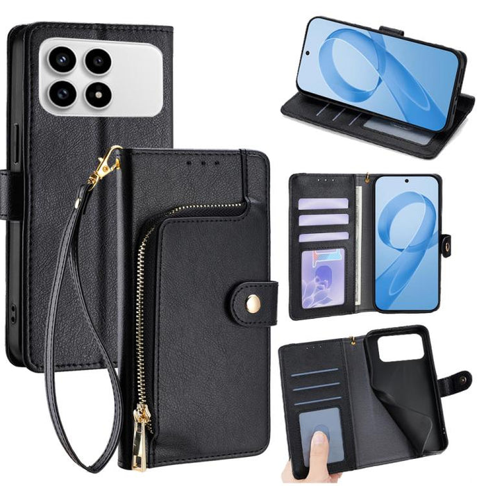 Funda de cuero para teléfono con cremallera, For Redmi A7 Pro 171mm / Poco C85x 5G, For Redmi Turbo 5 Max 5G / Poco X8 Pro Max 5G, For Redmi Turbo 5 5G / Poco X8 Pro 5G, For Redmi K90 Pro Max 5G / Poco F8 Ultra, For Redmi Note 15 Pro 4G Global 163.2mm ...