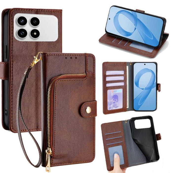 Funda de cuero para teléfono con cremallera, For Redmi A7 Pro 171mm / Poco C85x 5G, For Redmi Turbo 5 Max 5G / Poco X8 Pro Max 5G, For Redmi Turbo 5 5G / Poco X8 Pro 5G, For Redmi K90 Pro Max 5G / Poco F8 Ultra, For Redmi Note 15 Pro 4G Global 163.2mm ...