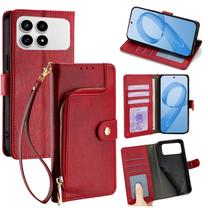 Funda de cuero para teléfono con cremallera, For Redmi A7 Pro 171mm / Poco C85x 5G, For Redmi Turbo 5 Max 5G / Poco X8 Pro Max 5G, For Redmi Turbo 5 5G / Poco X8 Pro 5G, For Redmi K90 Pro Max 5G / Poco F8 Ultra, For Redmi Note 15 Pro 4G Global 163.2mm ...