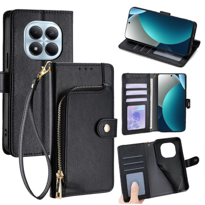 Funda de cuero para teléfono con cremallera, For Redmi A7 Pro 171mm / Poco C85x 5G, For Redmi Turbo 5 Max 5G / Poco X8 Pro Max 5G, For Redmi Turbo 5 5G / Poco X8 Pro 5G, For Redmi K90 Pro Max 5G / Poco F8 Ultra, For Redmi Note 15 Pro 4G Global 163.2mm ...