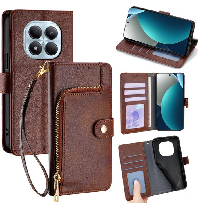 Funda de cuero para teléfono con cremallera, For Redmi A7 Pro 171mm / Poco C85x 5G, For Redmi Turbo 5 Max 5G / Poco X8 Pro Max 5G, For Redmi Turbo 5 5G / Poco X8 Pro 5G, For Redmi K90 Pro Max 5G / Poco F8 Ultra, For Redmi Note 15 Pro 4G Global 163.2mm ...