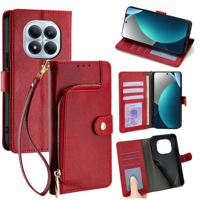 Funda de cuero para teléfono con cremallera, For Redmi A7 Pro 171mm / Poco C85x 5G, For Redmi Turbo 5 Max 5G / Poco X8 Pro Max 5G, For Redmi Turbo 5 5G / Poco X8 Pro 5G, For Redmi K90 Pro Max 5G / Poco F8 Ultra, For Redmi Note 15 Pro 4G Global 163.2mm ...