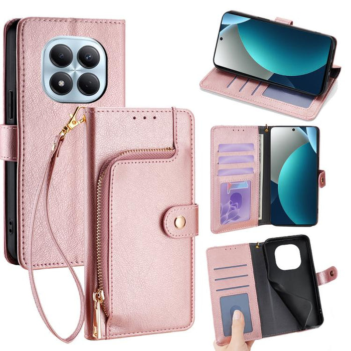 Funda de cuero para teléfono con cremallera, For Redmi A7 Pro 171mm / Poco C85x 5G, For Redmi Turbo 5 Max 5G / Poco X8 Pro Max 5G, For Redmi Turbo 5 5G / Poco X8 Pro 5G, For Redmi K90 Pro Max 5G / Poco F8 Ultra, For Redmi Note 15 Pro 4G Global 163.2mm ...