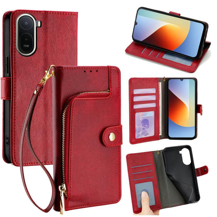 Funda de cuero para teléfono con cremallera, For Redmi A7 Pro 171mm / Poco C85x 5G, For Redmi Turbo 5 Max 5G / Poco X8 Pro Max 5G, For Redmi Turbo 5 5G / Poco X8 Pro 5G, For Redmi K90 Pro Max 5G / Poco F8 Ultra, For Redmi Note 15 Pro 4G Global 163.2mm ...