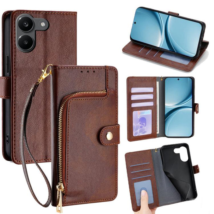 Funda de cuero para teléfono con cremallera, For Redmi A7 Pro 171mm / Poco C85x 5G, For Redmi Turbo 5 Max 5G / Poco X8 Pro Max 5G, For Redmi Turbo 5 5G / Poco X8 Pro 5G, For Redmi K90 Pro Max 5G / Poco F8 Ultra, For Redmi Note 15 Pro 4G Global 163.2mm ...