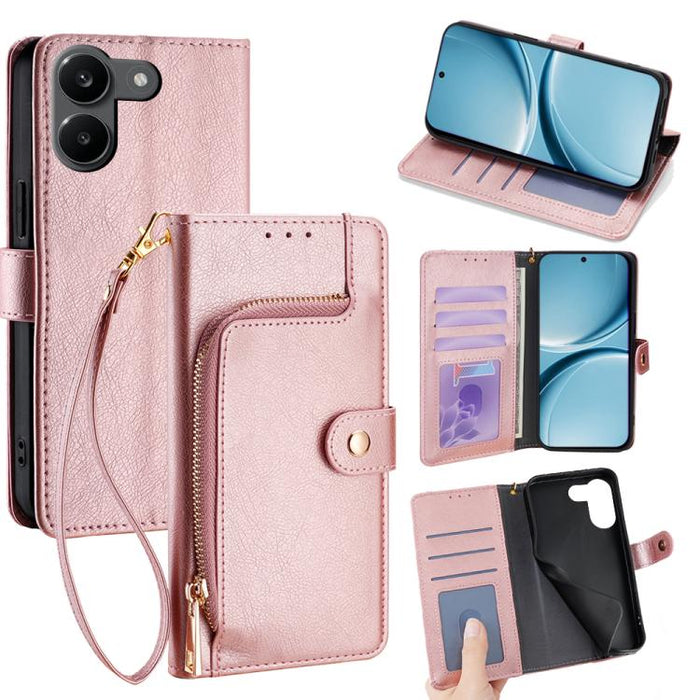 Funda de cuero para teléfono con cremallera, For Redmi A7 Pro 171mm / Poco C85x 5G, For Redmi Turbo 5 Max 5G / Poco X8 Pro Max 5G, For Redmi Turbo 5 5G / Poco X8 Pro 5G, For Redmi K90 Pro Max 5G / Poco F8 Ultra, For Redmi Note 15 Pro 4G Global 163.2mm ...