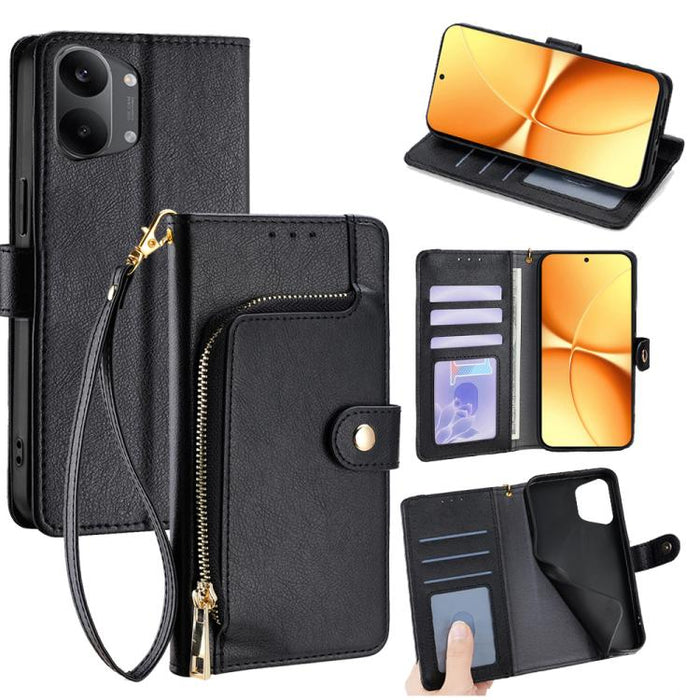 Funda de cuero para teléfono con cremallera, For Redmi A7 Pro 171mm / Poco C85x 5G, For Redmi Turbo 5 Max 5G / Poco X8 Pro Max 5G, For Redmi Turbo 5 5G / Poco X8 Pro 5G, For Redmi K90 Pro Max 5G / Poco F8 Ultra, For Redmi Note 15 Pro 4G Global 163.2mm ...