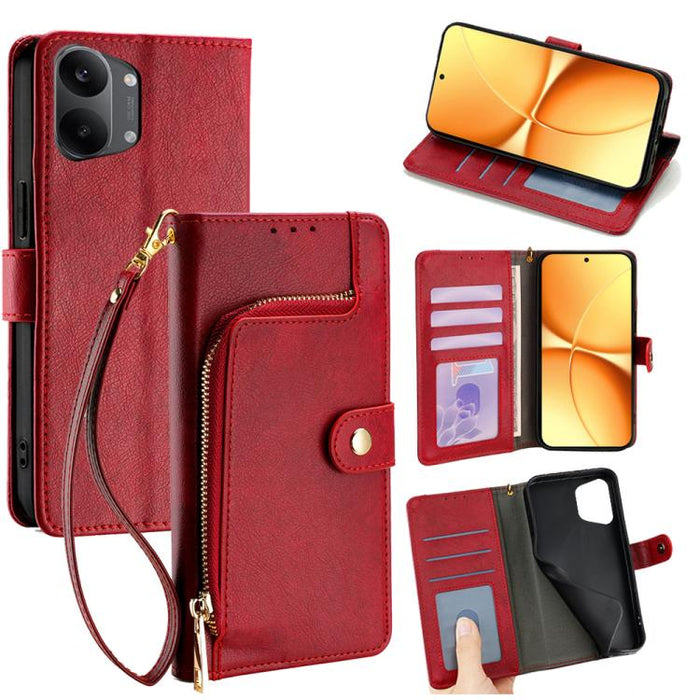 Funda de cuero para teléfono con cremallera, For Redmi A7 Pro 171mm / Poco C85x 5G, For Redmi Turbo 5 Max 5G / Poco X8 Pro Max 5G, For Redmi Turbo 5 5G / Poco X8 Pro 5G, For Redmi K90 Pro Max 5G / Poco F8 Ultra, For Redmi Note 15 Pro 4G Global 163.2mm ...