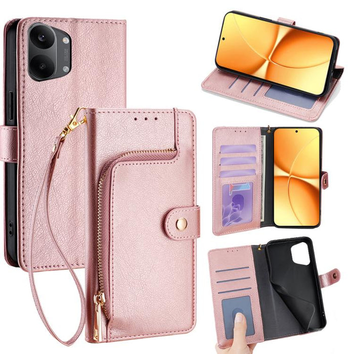 Funda de cuero para teléfono con cremallera, For Redmi A7 Pro 171mm / Poco C85x 5G, For Redmi Turbo 5 Max 5G / Poco X8 Pro Max 5G, For Redmi Turbo 5 5G / Poco X8 Pro 5G, For Redmi K90 Pro Max 5G / Poco F8 Ultra, For Redmi Note 15 Pro 4G Global 163.2mm ...