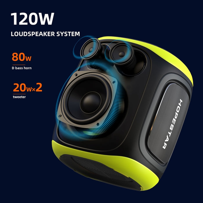 Altavoz Bluetooth de larga duración y doble micrófono para exteriores HOPESTAR PARTY130