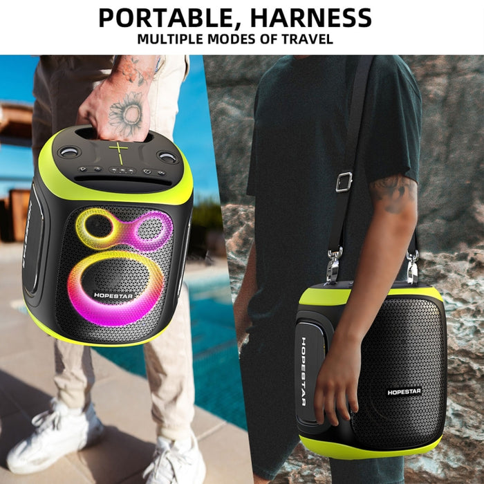 Altavoz Bluetooth de larga duración y doble micrófono para exteriores HOPESTAR PARTY130