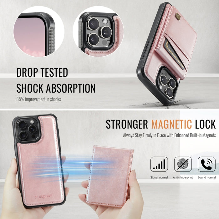 Funda para teléfono con tarjetero magnético RFID MagSafe AutSpace A12, For iPhone 12 / 12 Pro, For iPhone 12 Pro Max