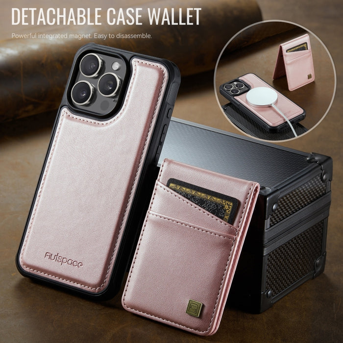 Funda para teléfono con tarjetero magnético RFID MagSafe AutSpace A12, For iPhone 12 / 12 Pro, For iPhone 12 Pro Max