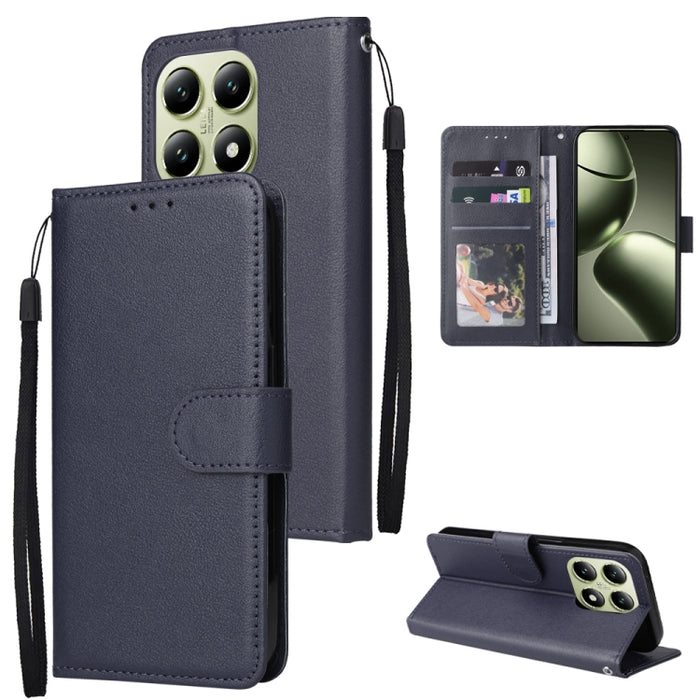 Funda de cuero multifuncional para teléfono con 3 ranuras para tarjetas, For Xiaomi 17T Pro 5G, For Xiaomi 17T 5G, For Xiaomi 15T Pro, For Xiaomi 15T, For Xiaomi Poco C75 4G, For Xiaomi 14T Pro