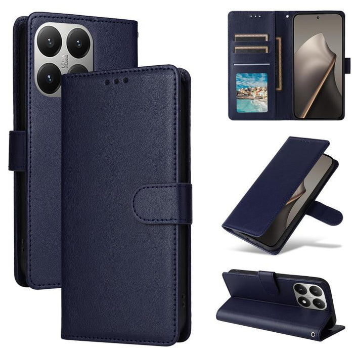 Funda de cuero multifuncional para teléfono con 3 ranuras para tarjetas, For Xiaomi 17T Pro 5G, For Xiaomi 17T 5G, For Xiaomi 15T Pro, For Xiaomi 15T, For Xiaomi Poco C75 4G, For Xiaomi 14T Pro