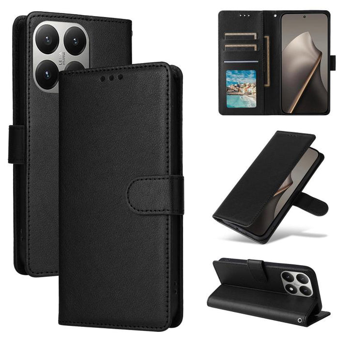 Funda de cuero multifuncional para teléfono con 3 ranuras para tarjetas, For Xiaomi 17T Pro 5G, For Xiaomi 17T 5G, For Xiaomi 15T Pro, For Xiaomi 15T, For Xiaomi Poco C75 4G, For Xiaomi 14T Pro