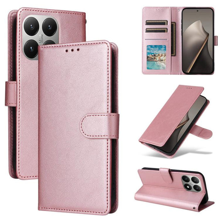 Funda de cuero multifuncional para teléfono con 3 ranuras para tarjetas, For Xiaomi 17T Pro 5G, For Xiaomi 17T 5G, For Xiaomi 15T Pro, For Xiaomi 15T, For Xiaomi Poco C75 4G, For Xiaomi 14T Pro