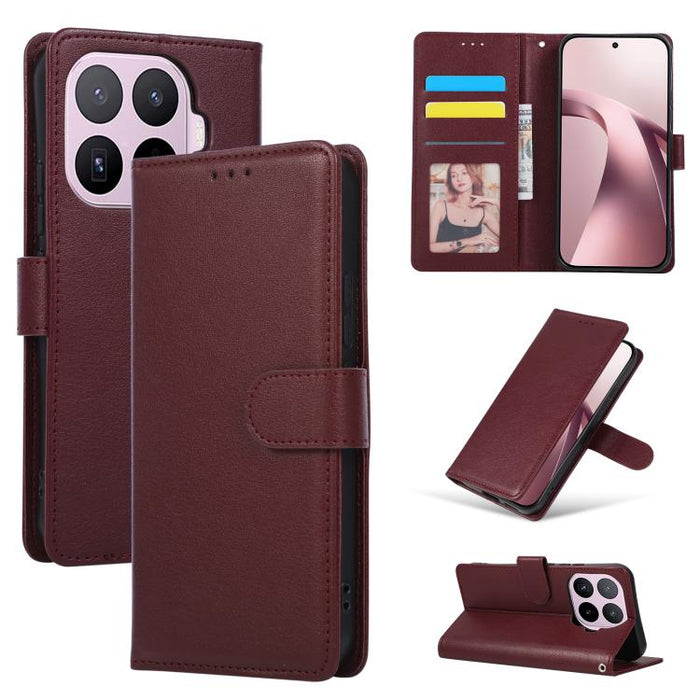 Funda de cuero multifuncional para teléfono con 3 ranuras para tarjetas, For Xiaomi 17T Pro 5G, For Xiaomi 17T 5G, For Xiaomi 15T Pro, For Xiaomi 15T, For Xiaomi Poco C75 4G, For Xiaomi 14T Pro