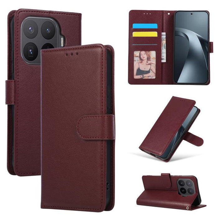 Funda de cuero multifuncional para teléfono con 3 ranuras para tarjetas, For Xiaomi 17T Pro 5G, For Xiaomi 17T 5G, For Xiaomi 15T Pro, For Xiaomi 15T, For Xiaomi Poco C75 4G, For Xiaomi 14T Pro