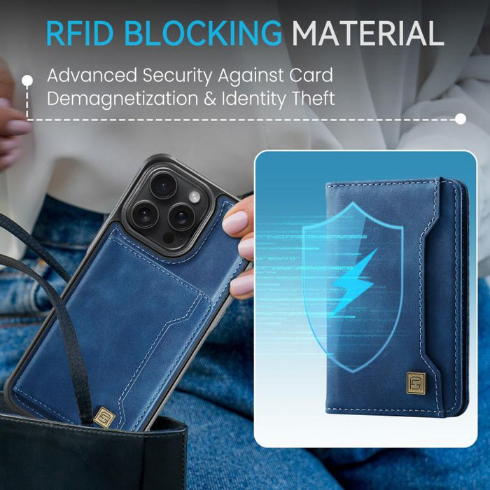 Funda para teléfono con tapa magnética RFID y tarjetero MagSafe AutSpace A13, For iPhone 12 Pro